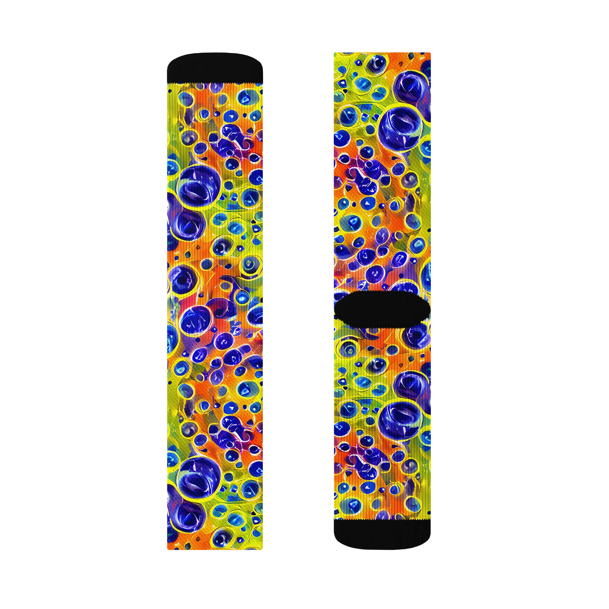Electric Bubbles on Socks — Left Sock