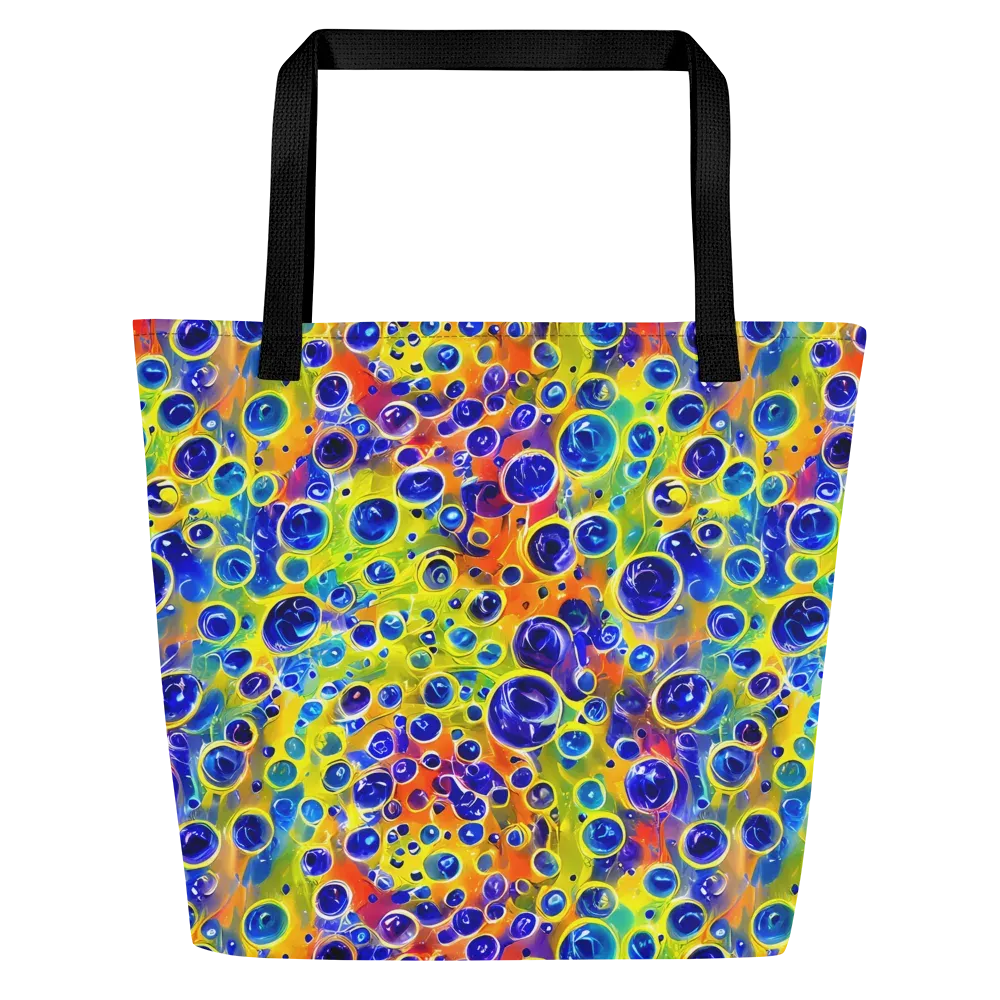 Electric Bubbles on Large Tote Bag W/ Pocket — Front