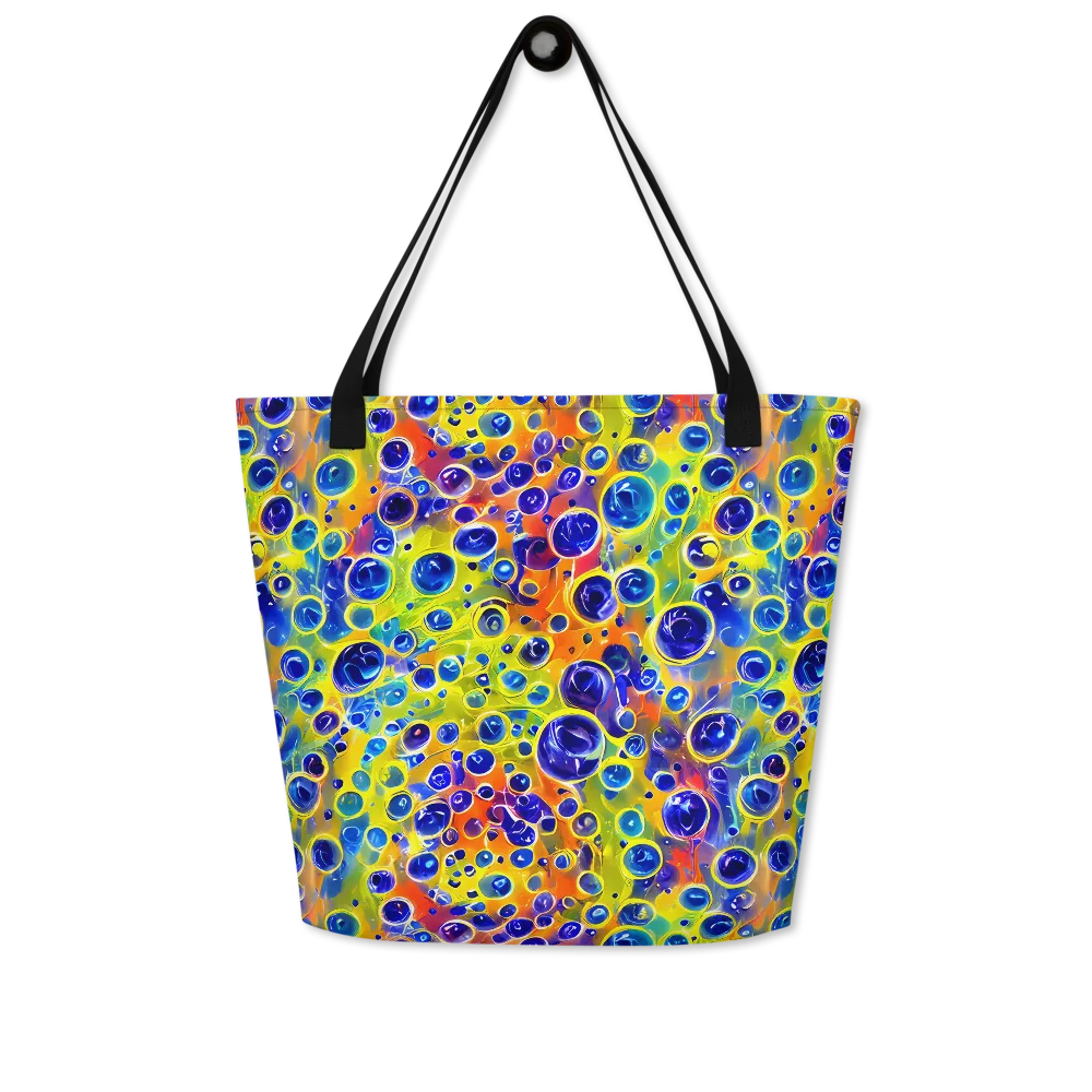 Electric Bubbles on Large Tote Bag W/ Pocket — Front