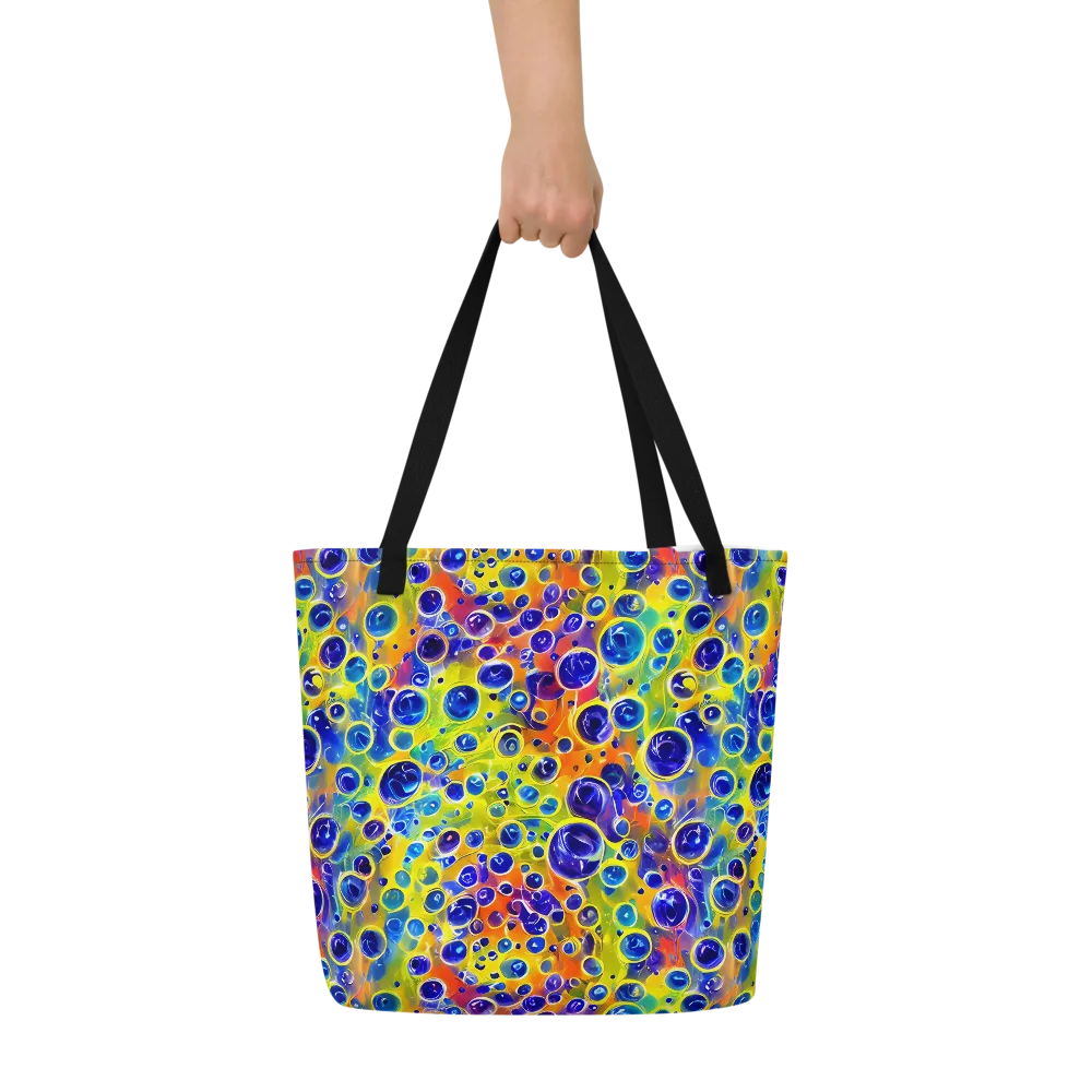 Electric Bubbles on Large Tote Bag W/ Pocket — Front