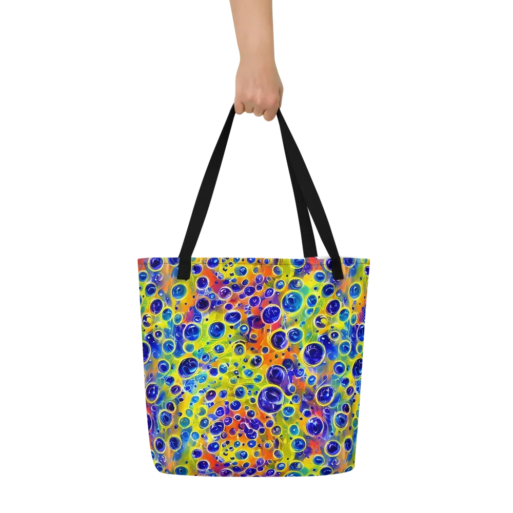 Electric Bubbles on Large Tote Bag W/ Pocket — Front