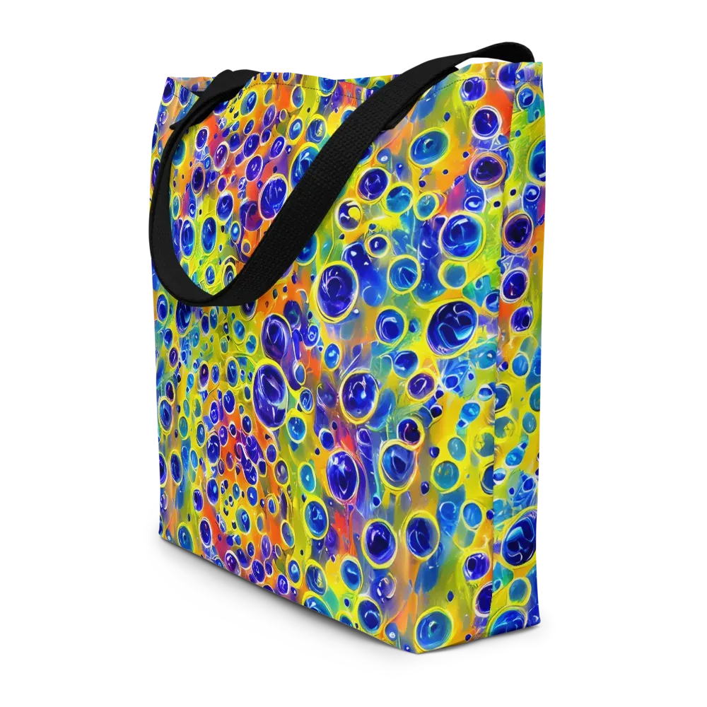 Electric Bubbles on Large Tote Bag W/ Pocket — Front