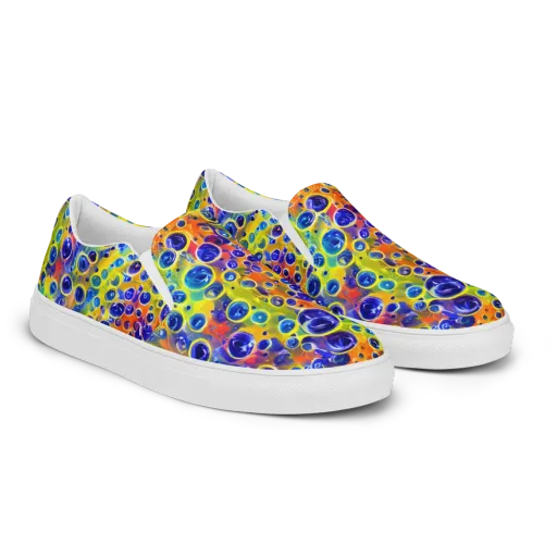 Electric Bubbles on a Women's Slip-On Canvas Shoes