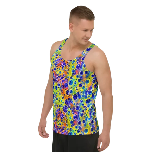 Electric Bubbles on a Men's Tank Top