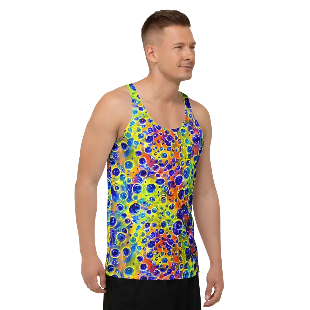 Electric Bubbles on Men's Tank Top — Right Front