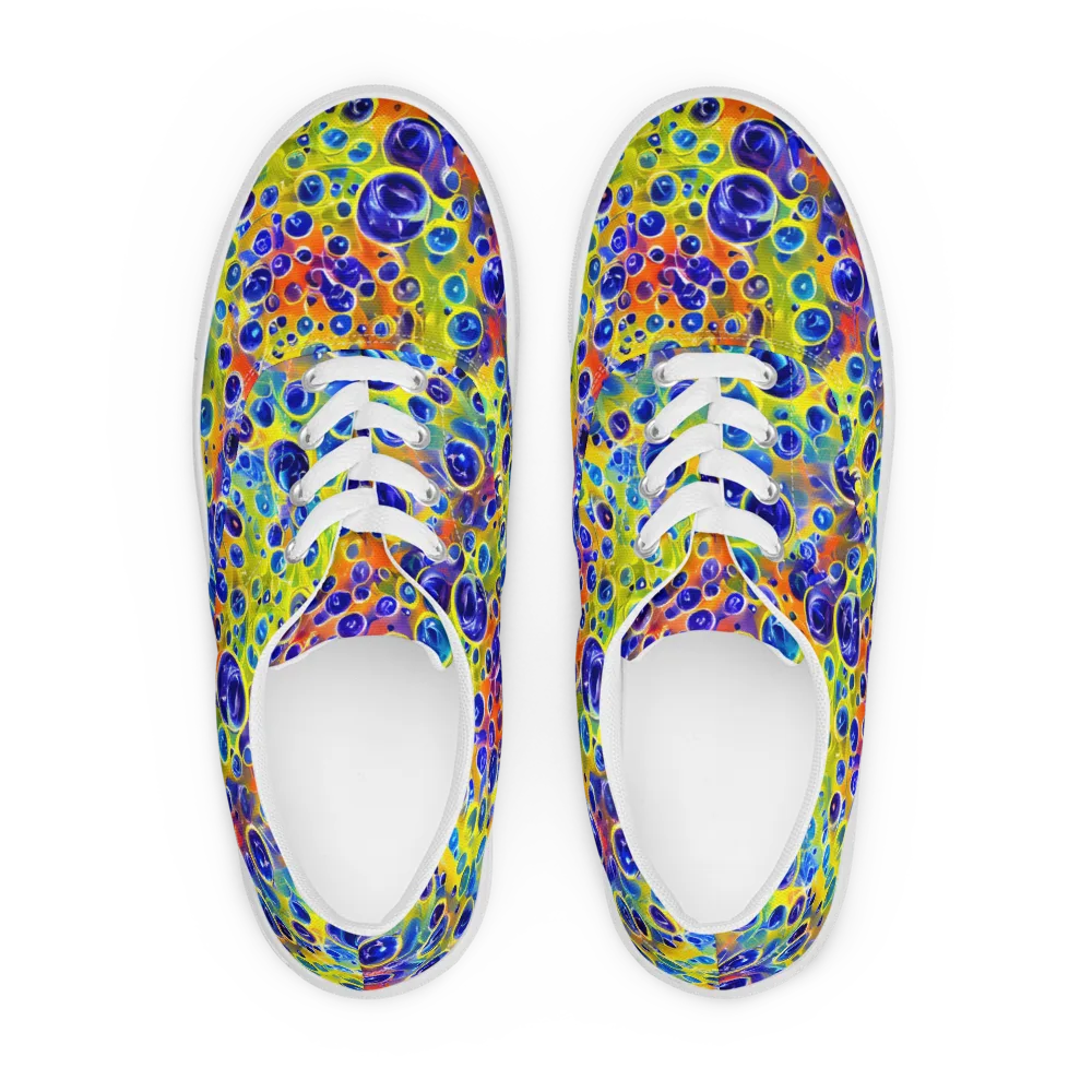 Electric Bubbles on Men's Lace-Up Canvas Shoes — Front