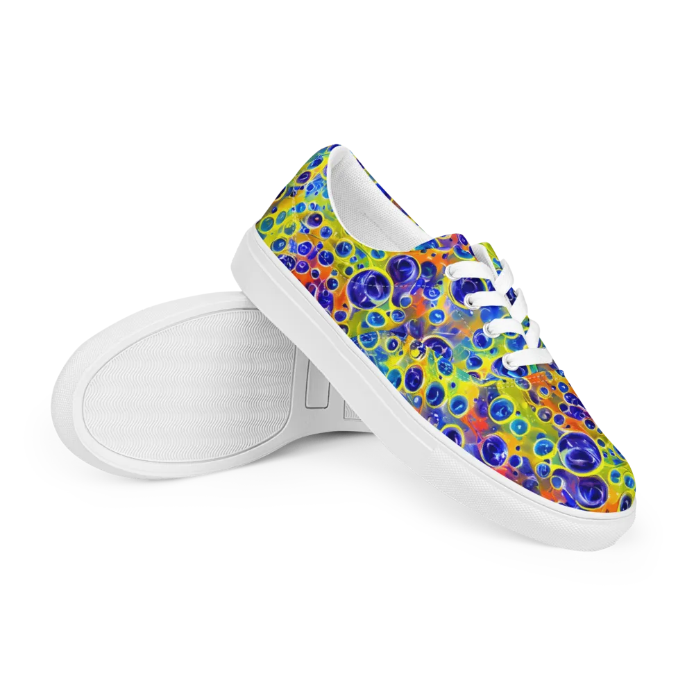 Electric Bubbles on Men's Lace-Up Canvas Shoes — Right Front