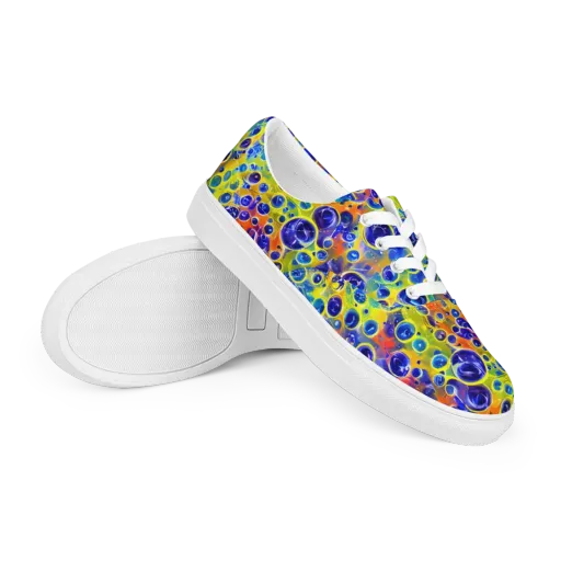 Electric Bubbles on a Men's Lace-Up Canvas Shoes