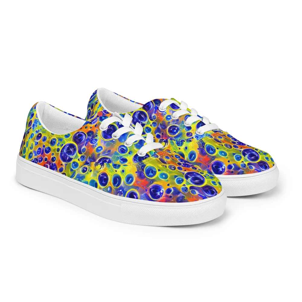 Electric Bubbles on Men's Lace-Up Canvas Shoes — Right Front