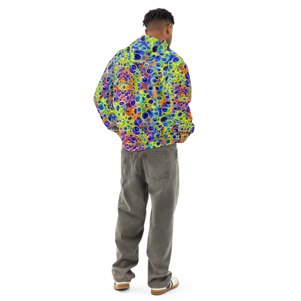 Electric Bubbles on Cotton Hoodie — Back