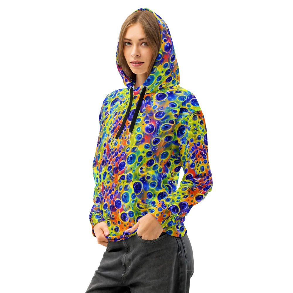 Electric Bubbles on Cotton Hoodie — Left Front