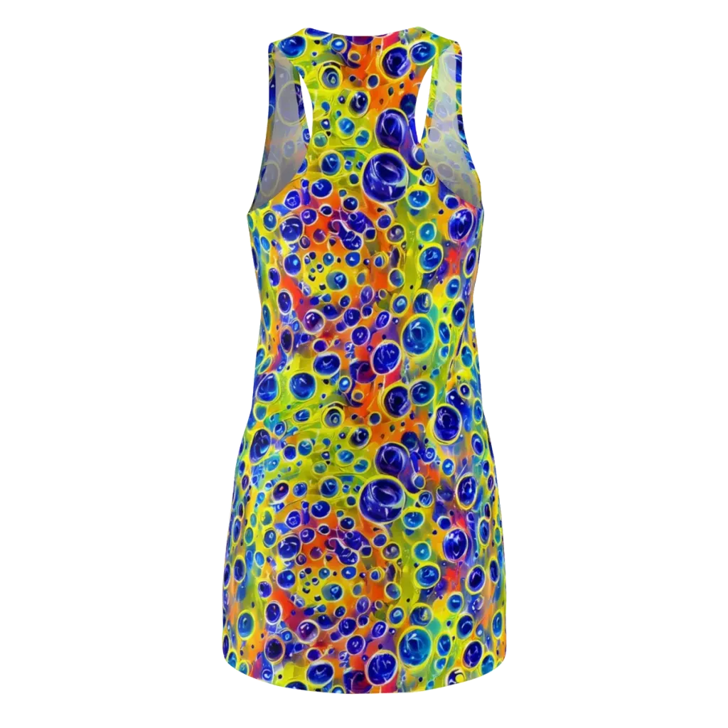 Electric Bubbles on Racerback Dress — Back