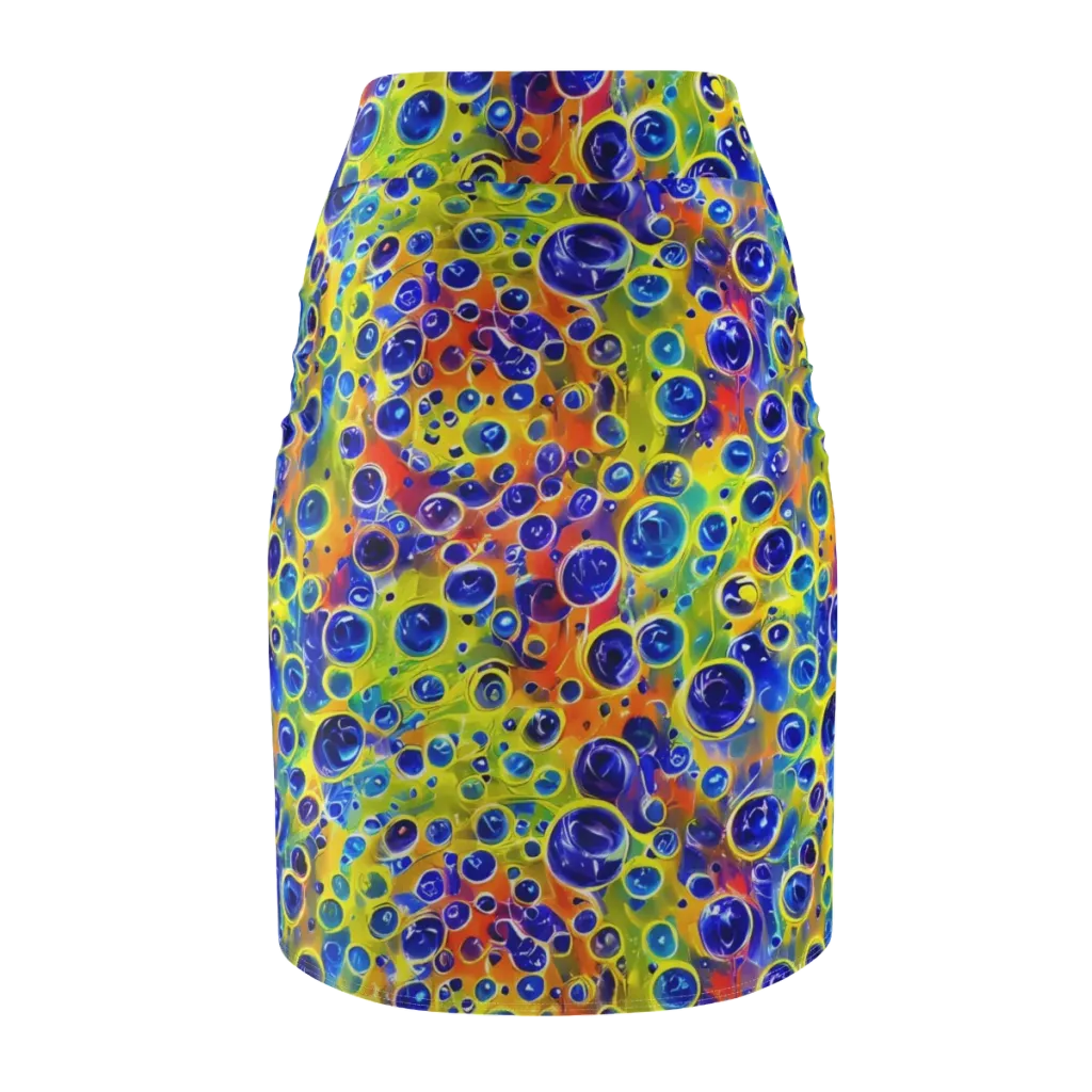 Electric Bubbles on Pencil Skirt — Back