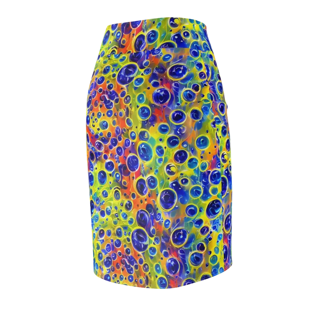 Electric Bubbles on Pencil Skirt — Back Side