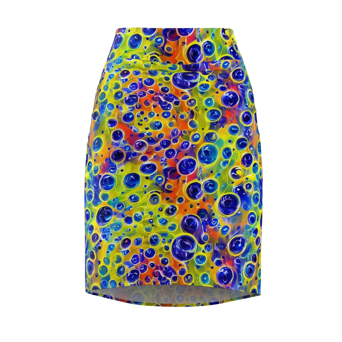 Electric Bubbles on Pencil Skirt — Front