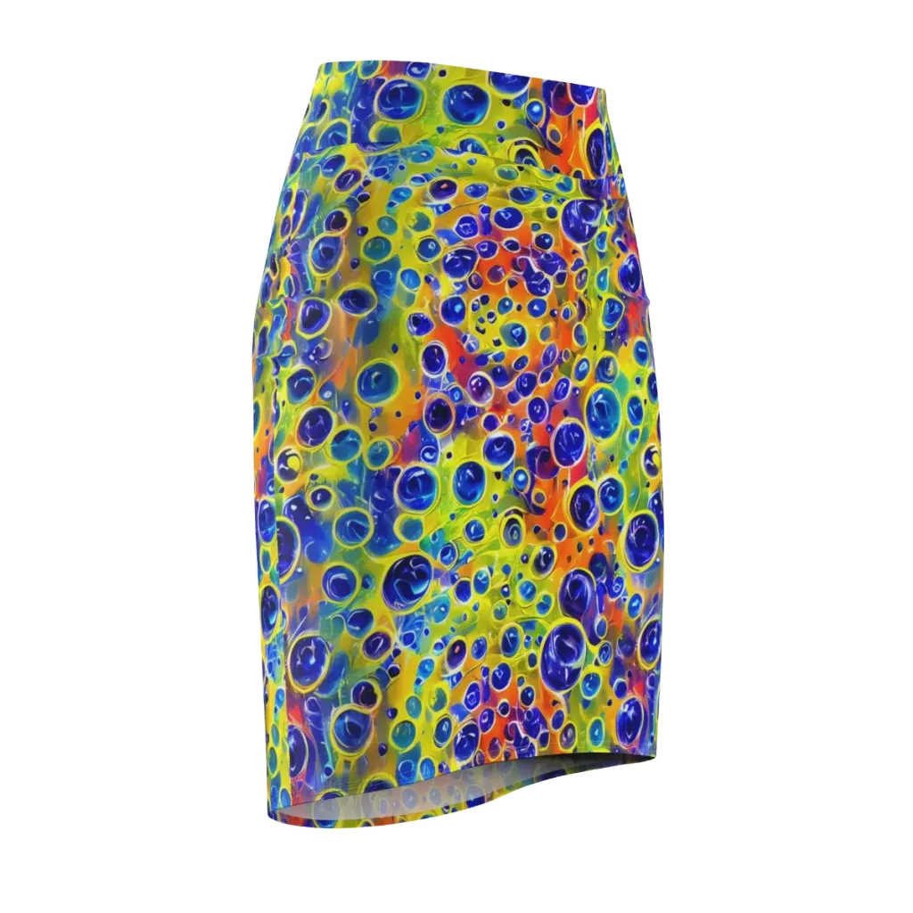 Electric Bubbles on Pencil Skirt — Front Side