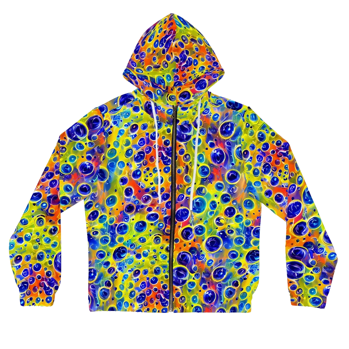 Electric Bubbles on Women's Full-Zip Hoodie — Front