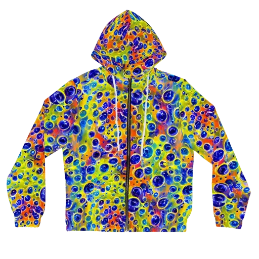 Electric Bubbles on a Women's Full-Zip Hoodie