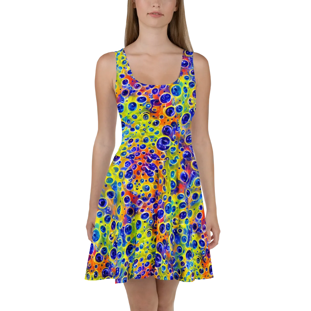 Electric Bubbles on Skater Dress — Front