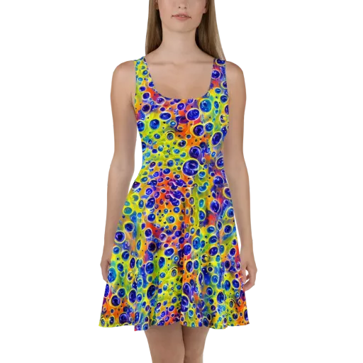 Electric Bubbles on a Skater Dress