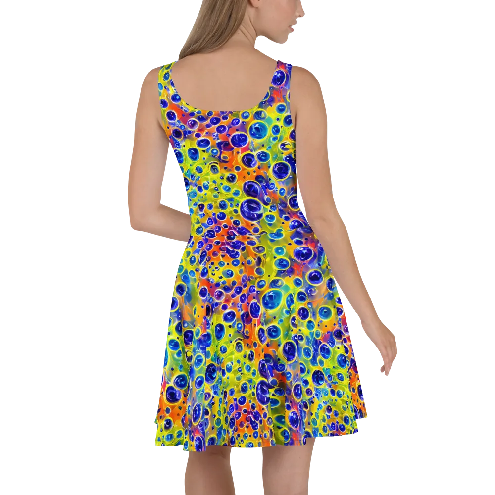 Electric Bubbles on Skater Dress — Back
