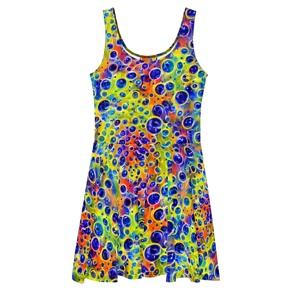 Electric Bubbles on Skater Dress — Front