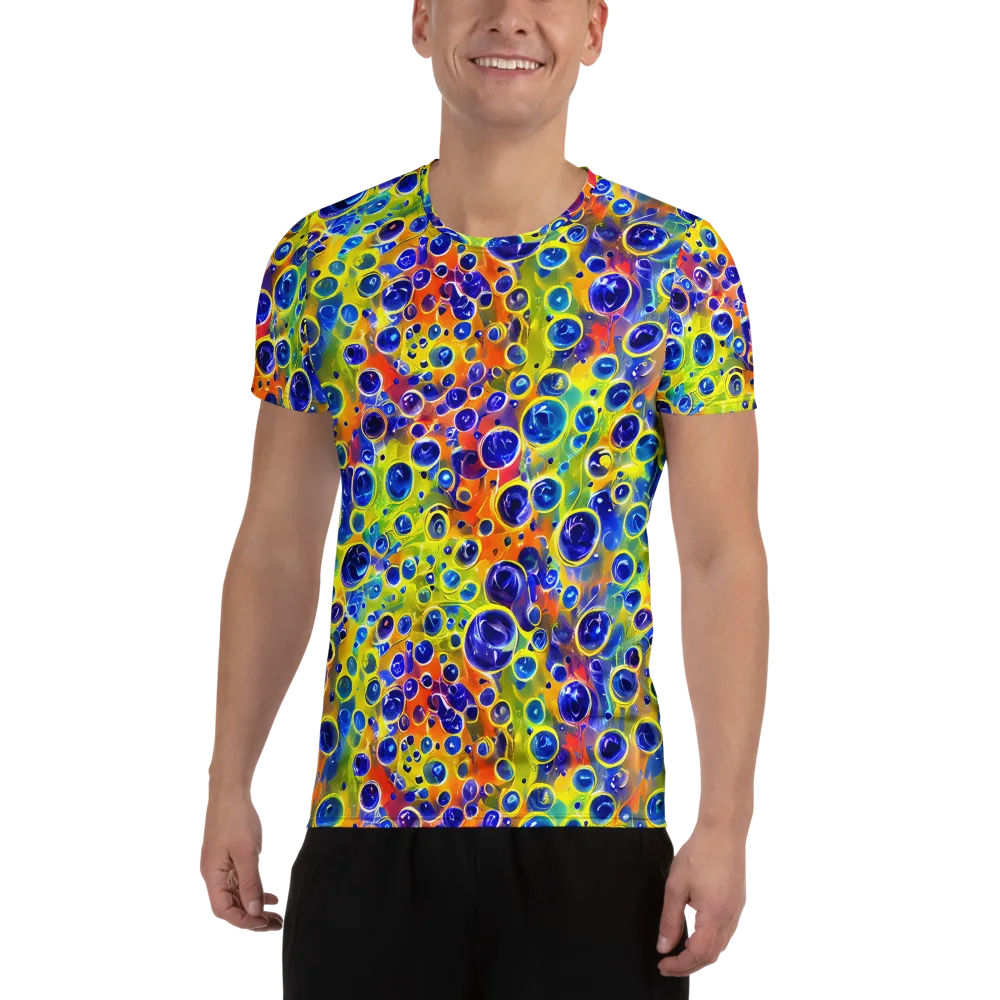 Electric Bubbles on Men's Athletic T-Shirt — Front