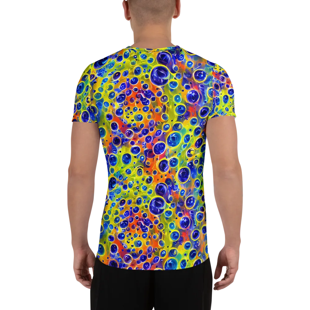 Electric Bubbles on Men's Athletic T-Shirt — Back