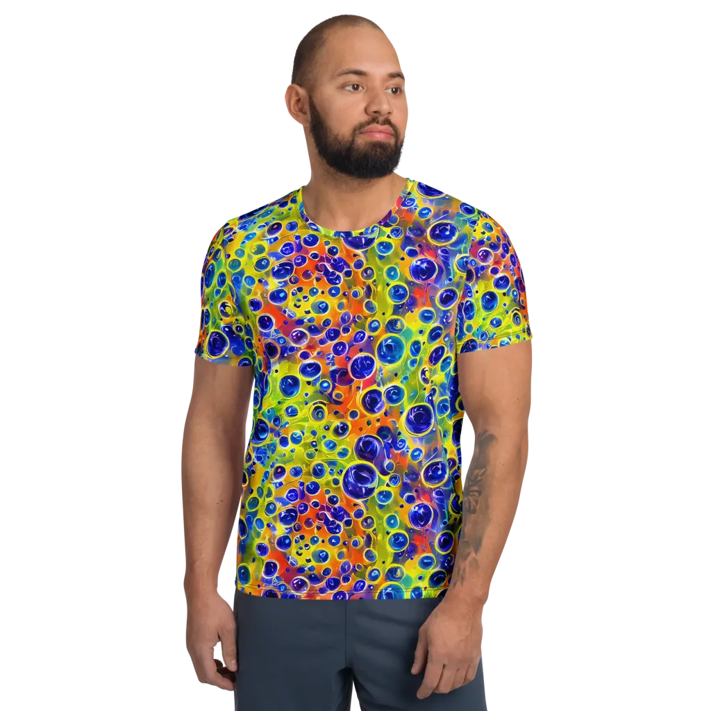 Electric Bubbles on Men's Athletic T-Shirt — Front