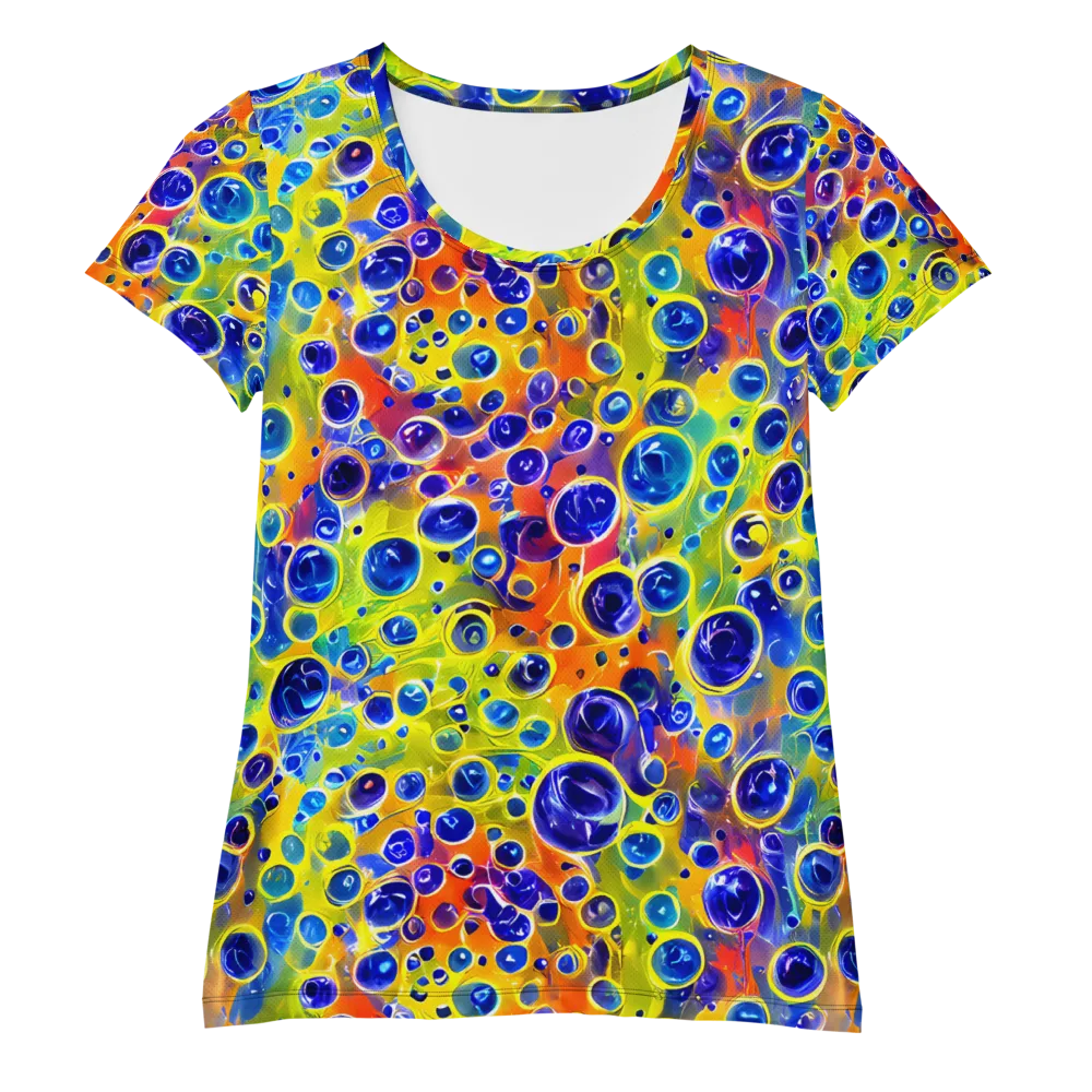Electric Bubbles on Women's Athletic T-Shirt — Front