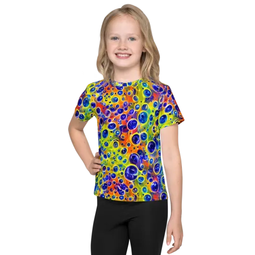 Electric Bubbles on a Kids Crew Neck T-Shirt
