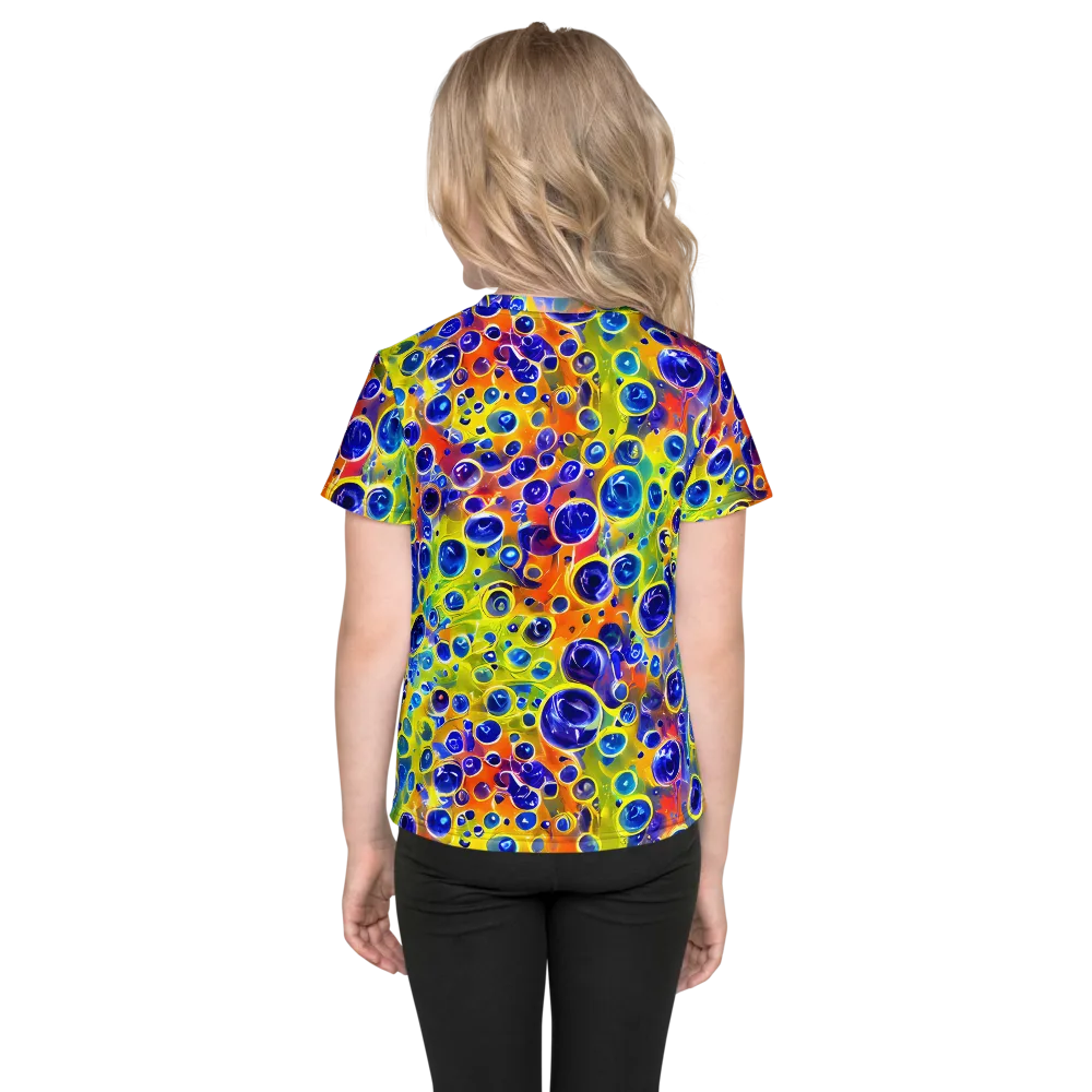 Electric Bubbles on Kids Crew Neck T-Shirt — Back