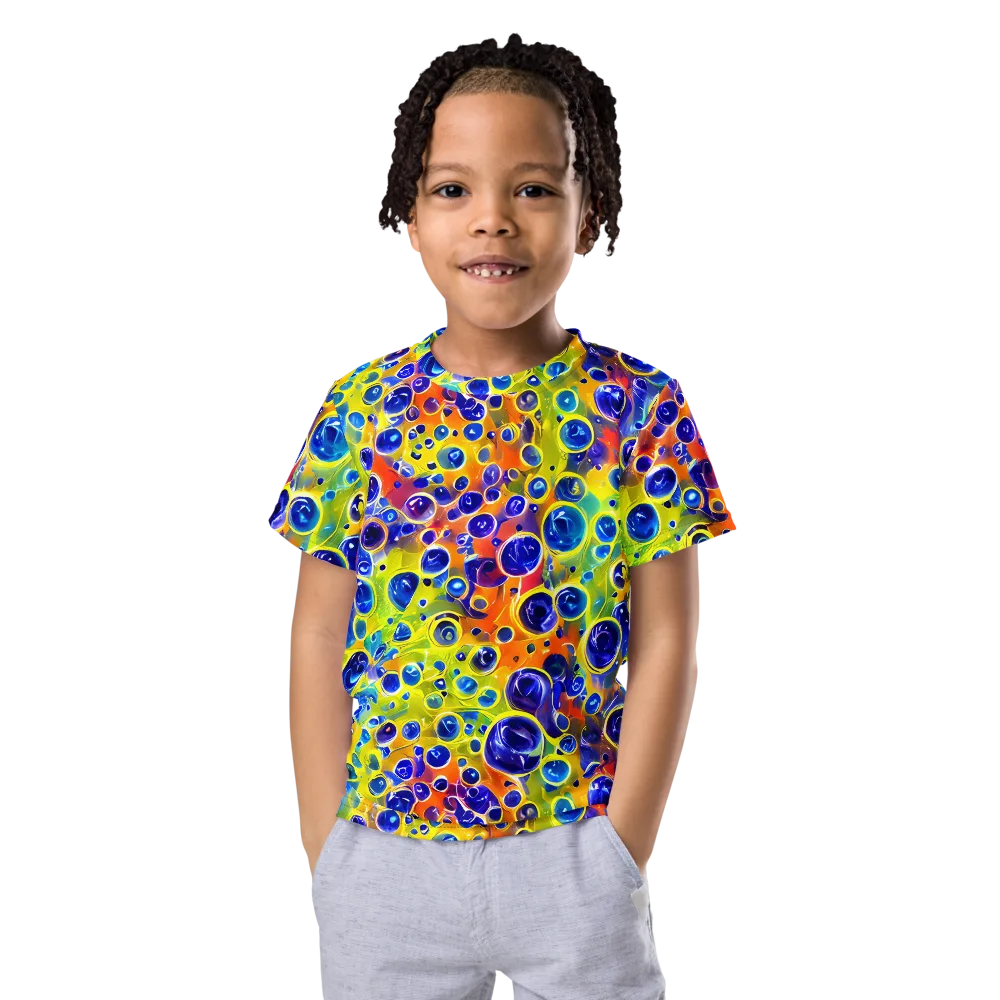Electric Bubbles on Kids Crew Neck T-Shirt — Front