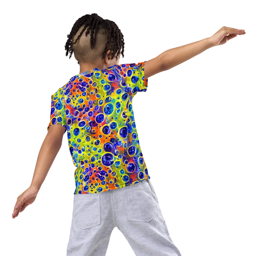 Electric Bubbles on Kids Crew Neck T-Shirt — Back