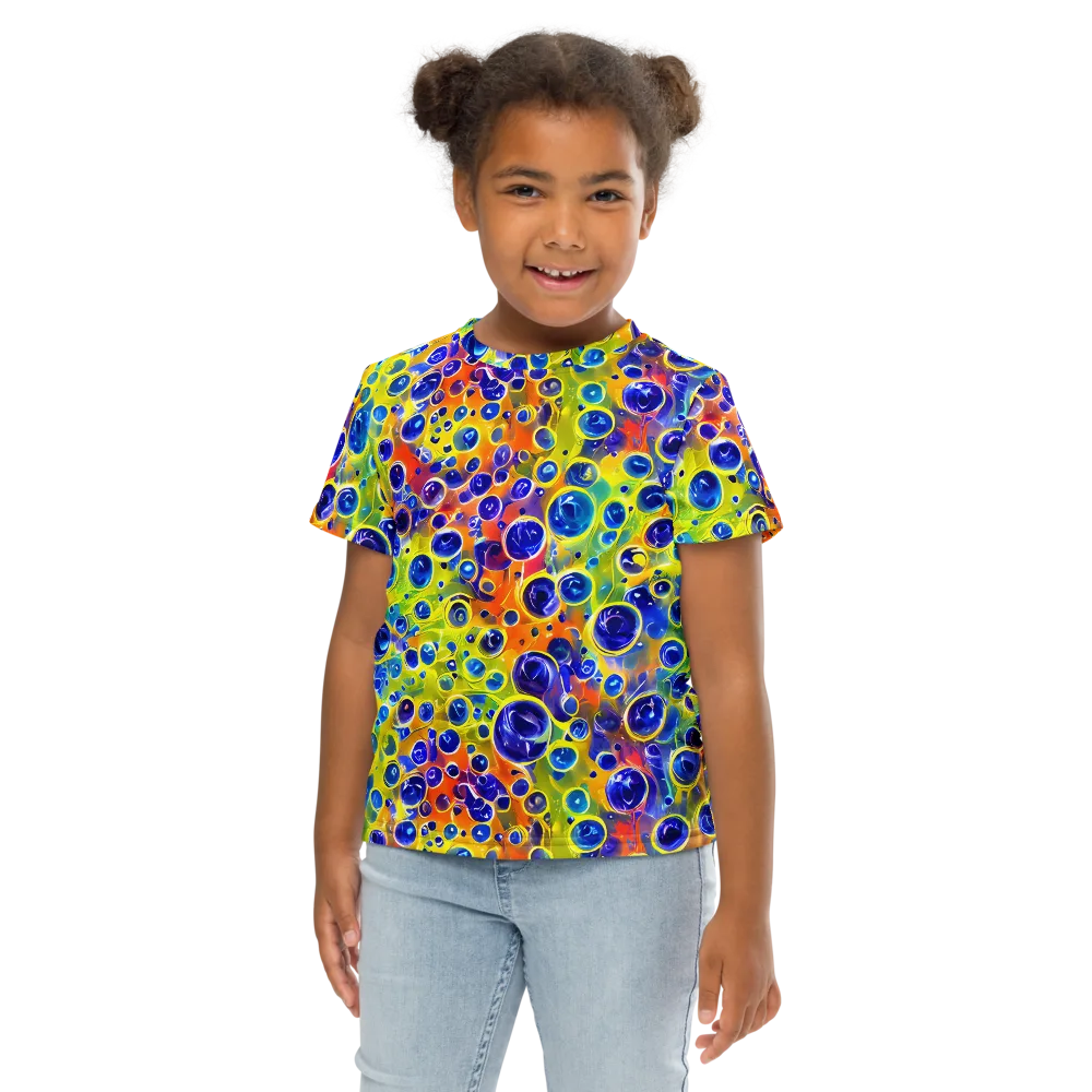 Electric Bubbles on Kids Crew Neck T-Shirt — Front
