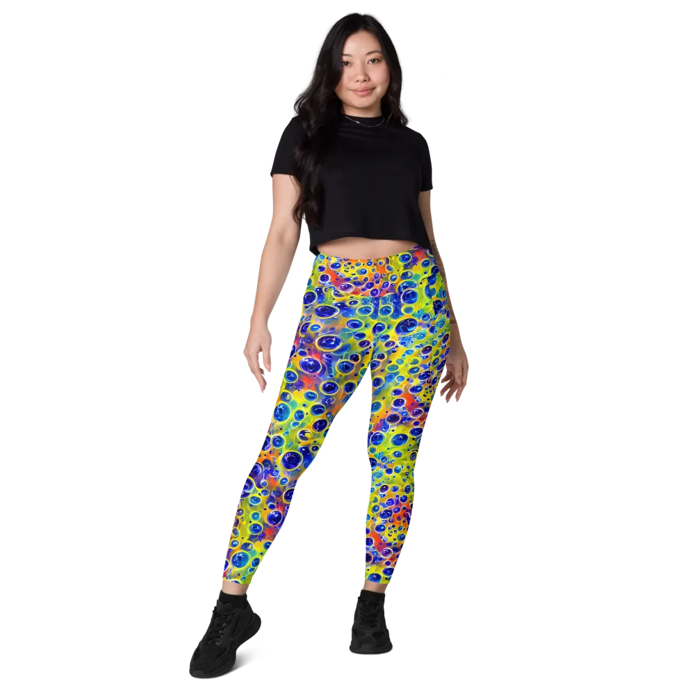 Electric Bubbles on Leggings with Pockets — Front