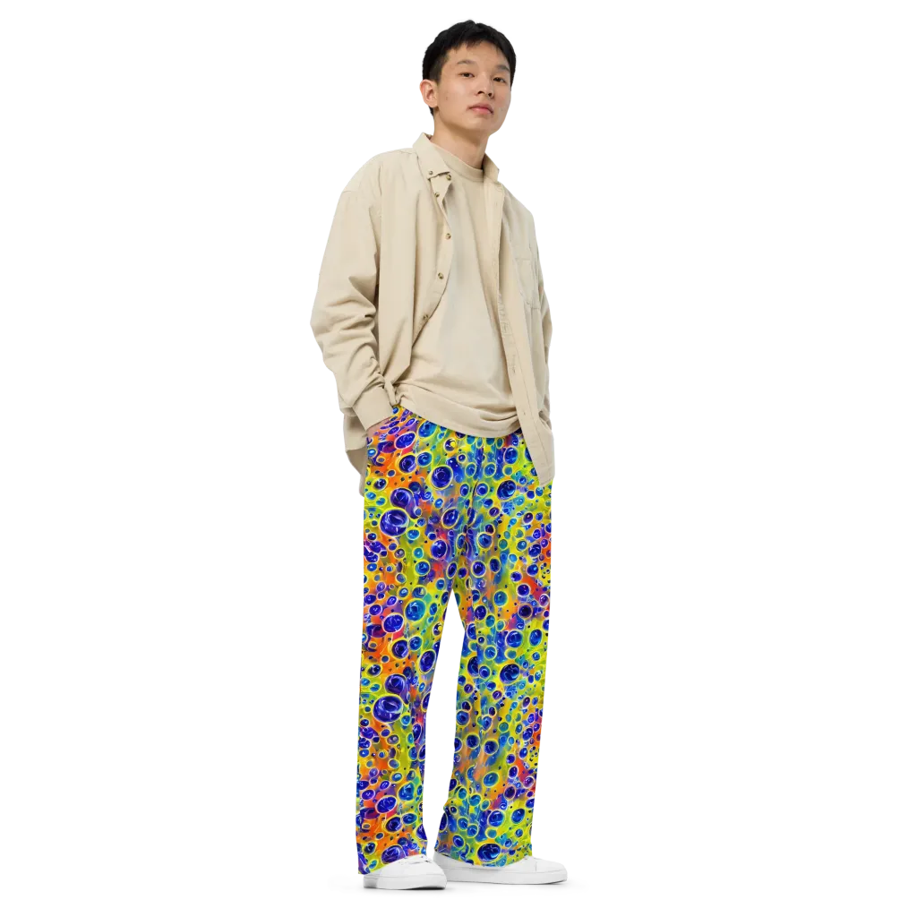 Electric Bubbles on Wide-Leg Pants — Right Front