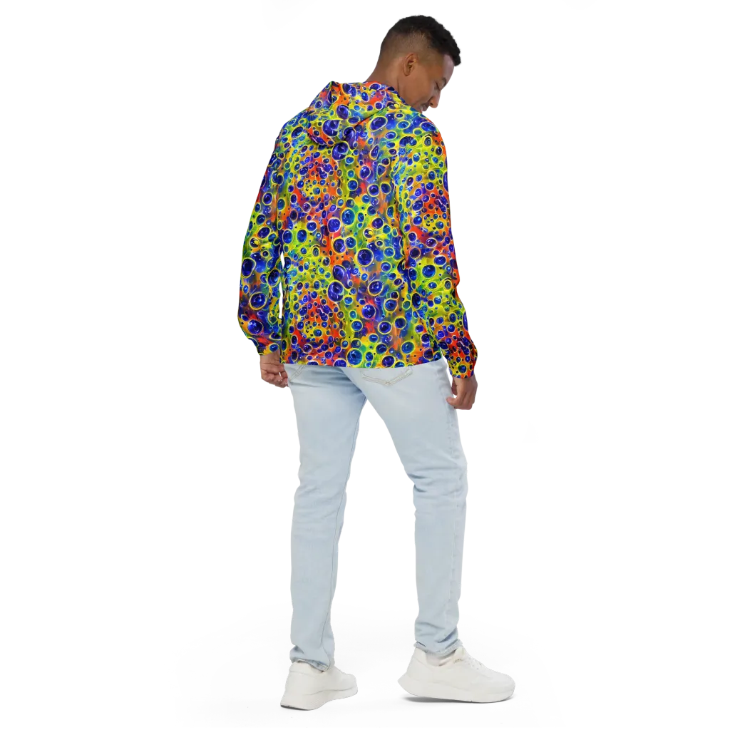 Electric Bubbles on Men's Windbreaker — Back