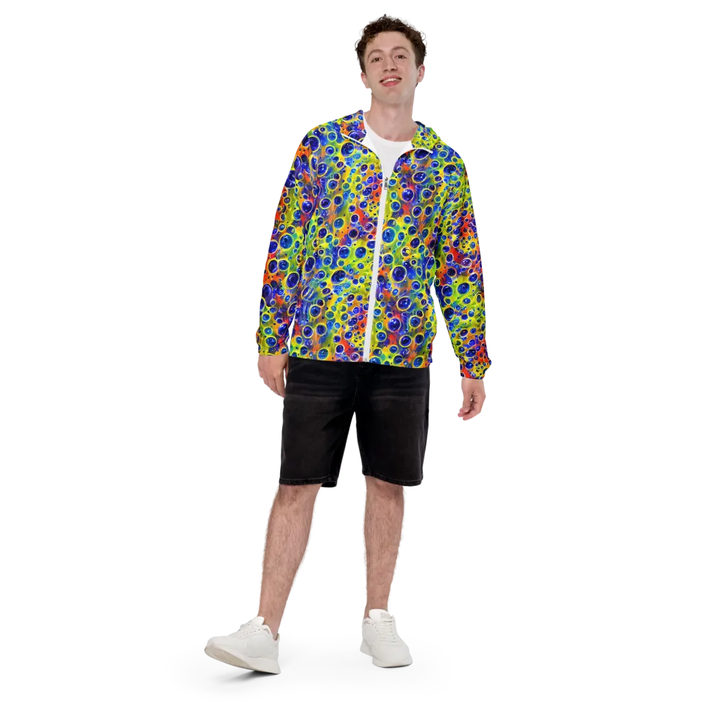 Electric Bubbles on Men's Windbreaker — Front