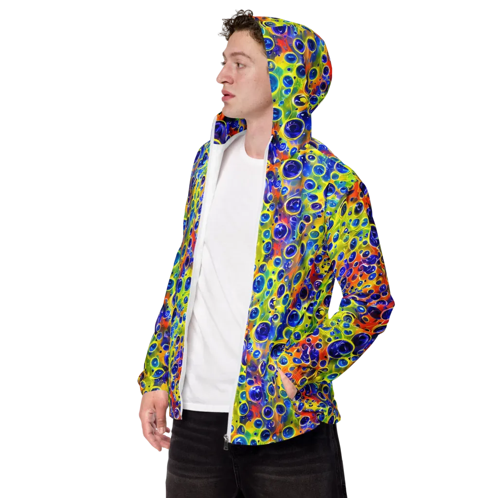 Electric Bubbles on Men's Windbreaker — Left Front