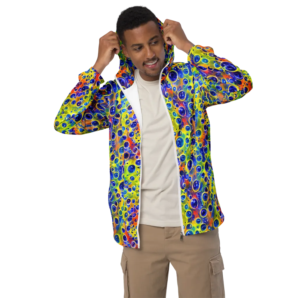 Electric Bubbles on Men's Windbreaker — Front