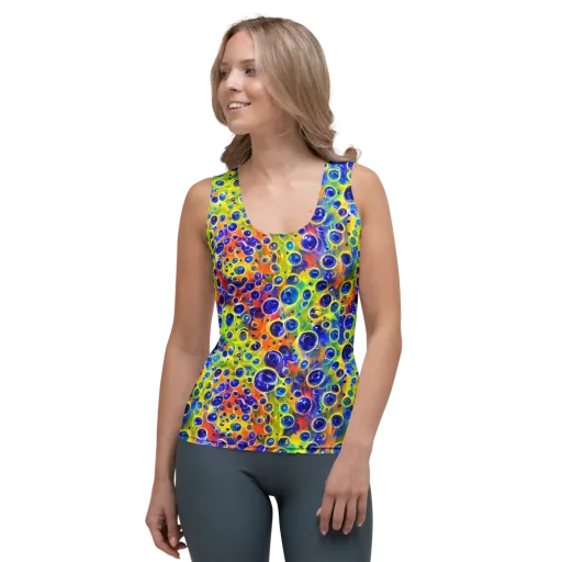 Electric Bubbles on a Women's Tank Top