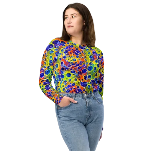 Electric Bubbles on a Long Sleeve Crop Top