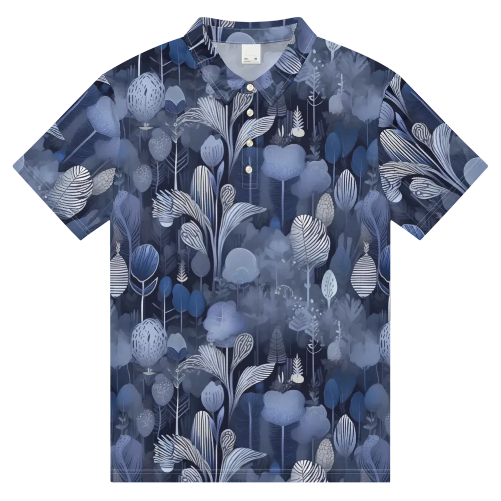 Blue Velvet Garden on Men's Slim Fit Polo Shirt — Front