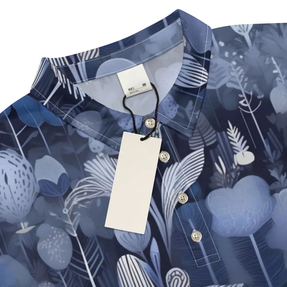 Blue Velvet Garden on Men's Slim Fit Polo Shirt — Product details