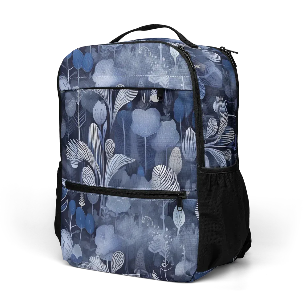 Blue Velvet Garden on Utility Backpack — Left Front