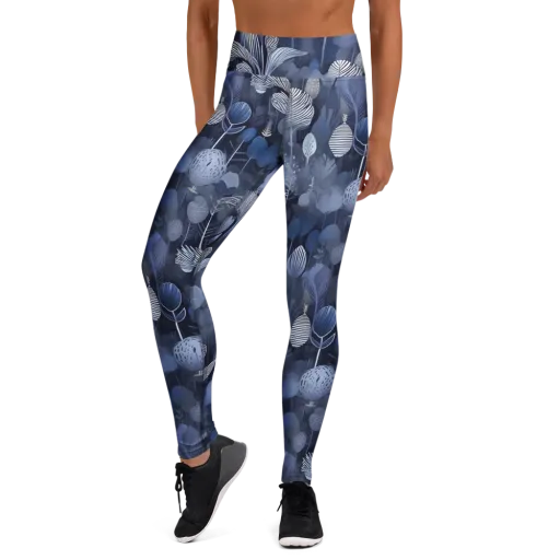 Blue Velvet Garden on a Yoga Leggings