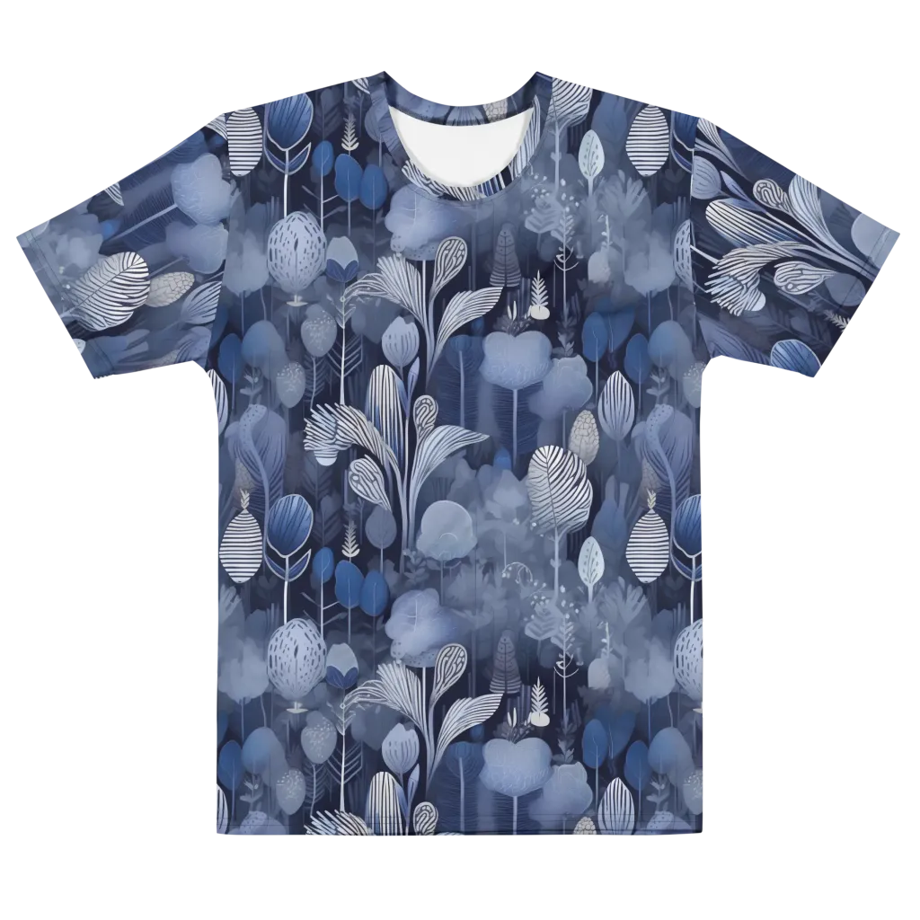 Blue Velvet Garden on Men's Cotton Crew Neck T-Shirt — Front