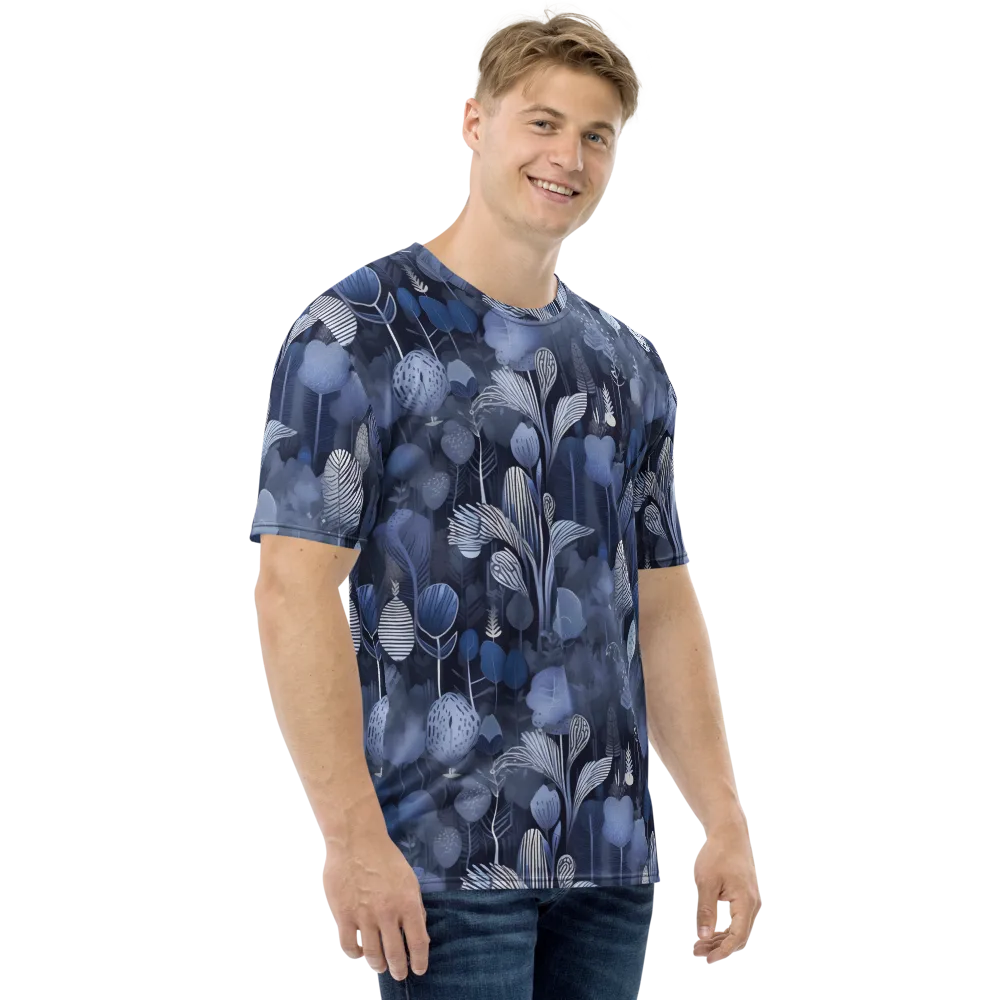 Blue Velvet Garden on Men's Crew Neck T-Shirt — Right
