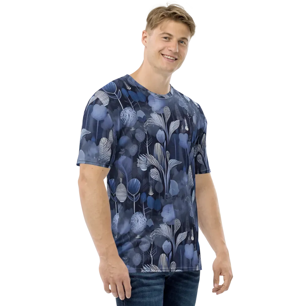Blue Velvet Garden on Men's Crew Neck T-Shirt — Right
